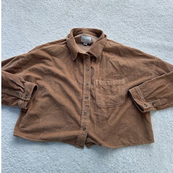 American Eagle Brown Corduroy Top Size Medium - Picture 1 of 4